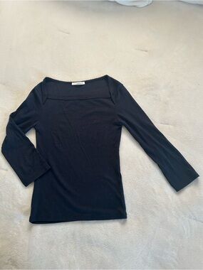 Women's Dark Navy Square Neck Top - Zara
